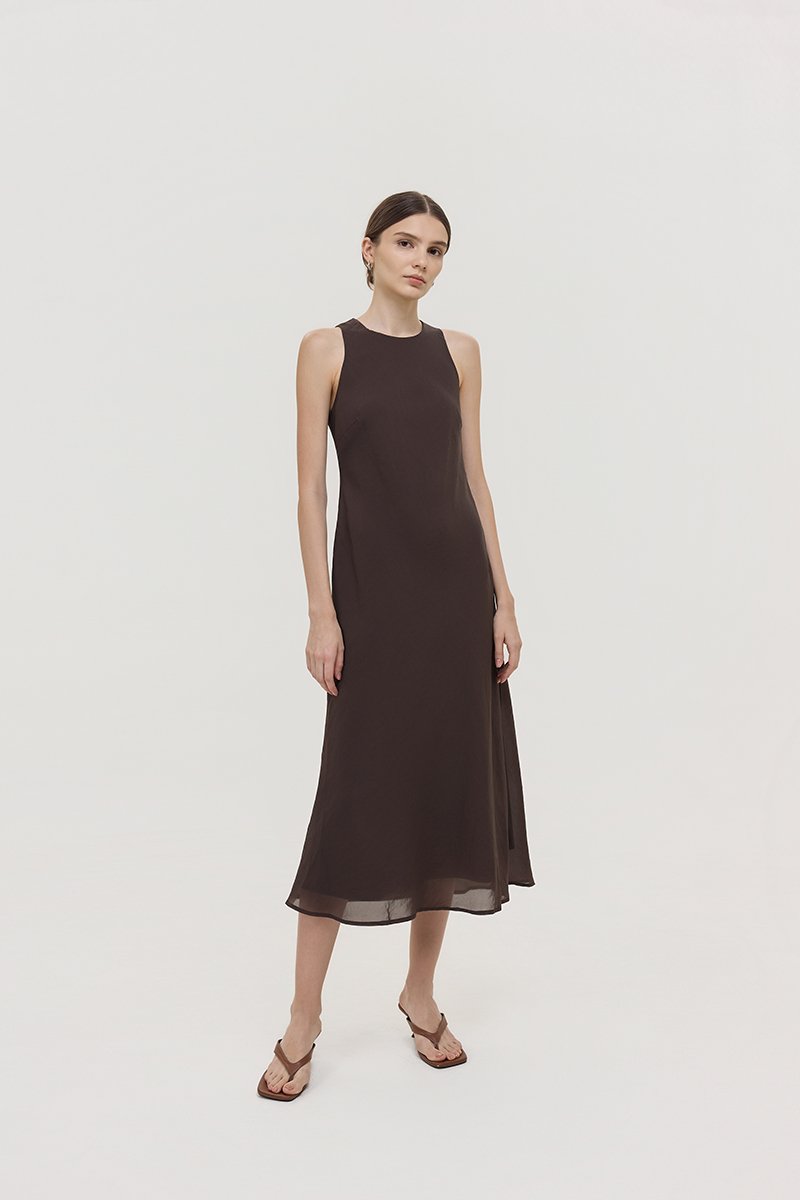 ODESSA BIAS CUT MIDI DRESS