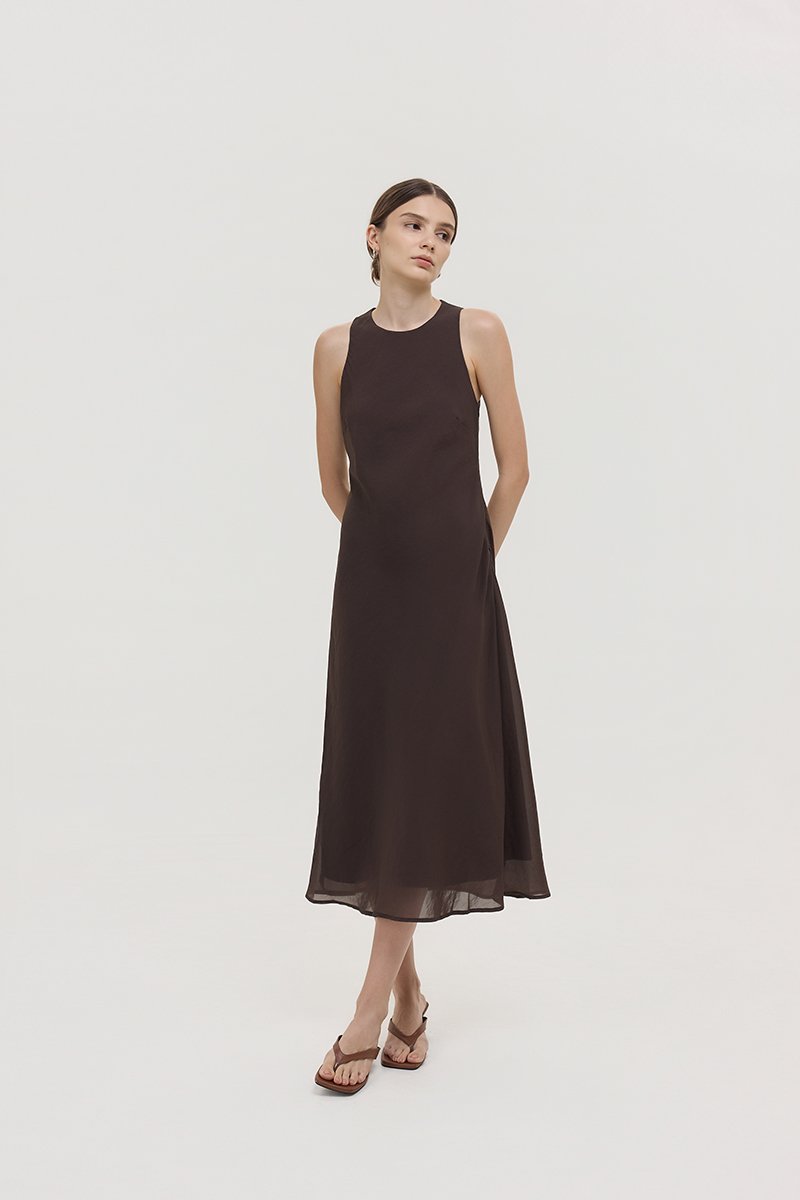 ODESSA BIAS CUT MIDI DRESS