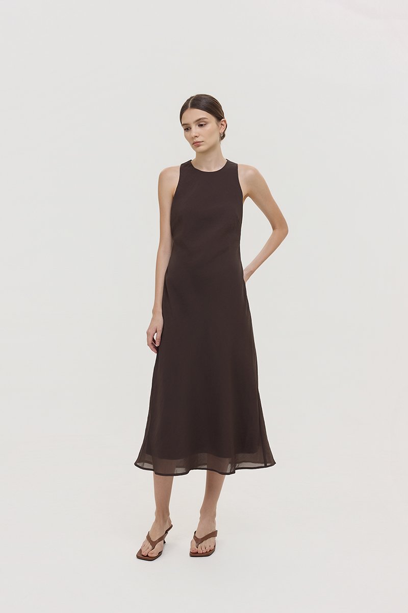 ODESSA BIAS CUT MIDI DRESS