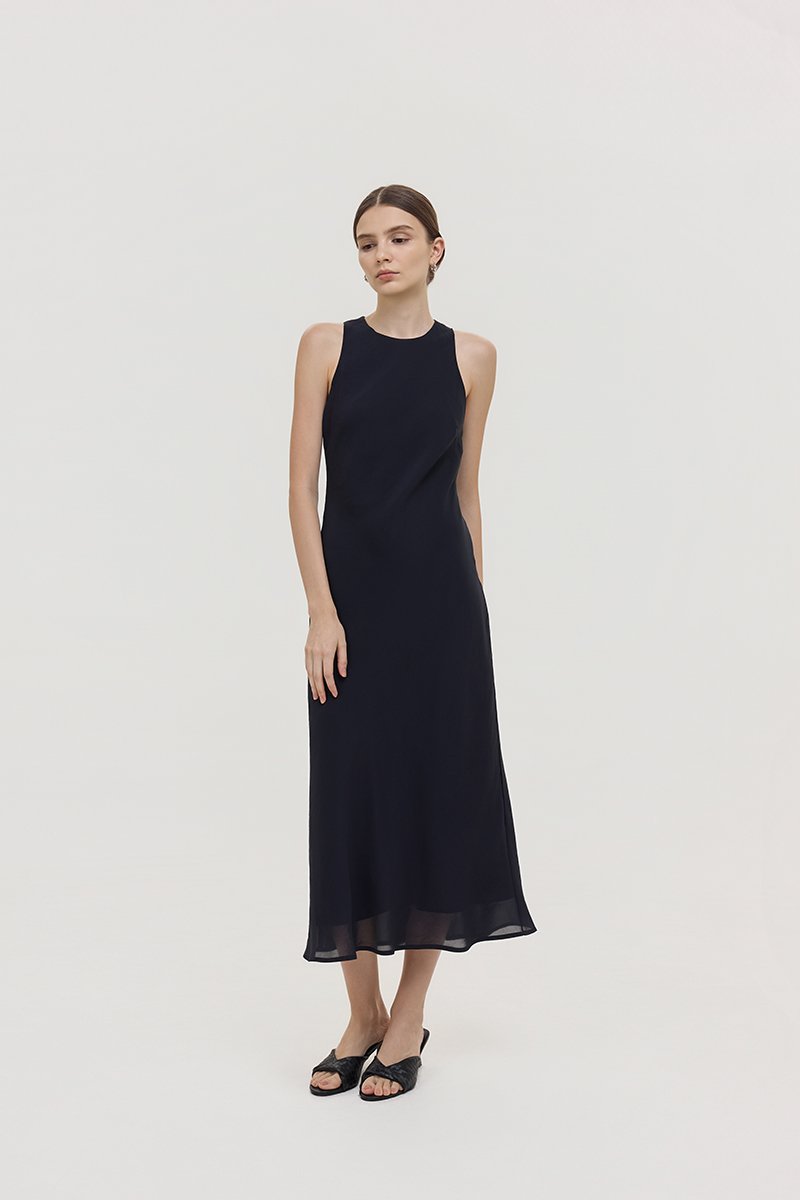 ODESSA BIAS CUT MIDI DRESS