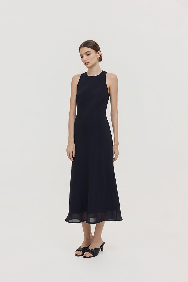 ODESSA BIAS CUT MIDI DRESS