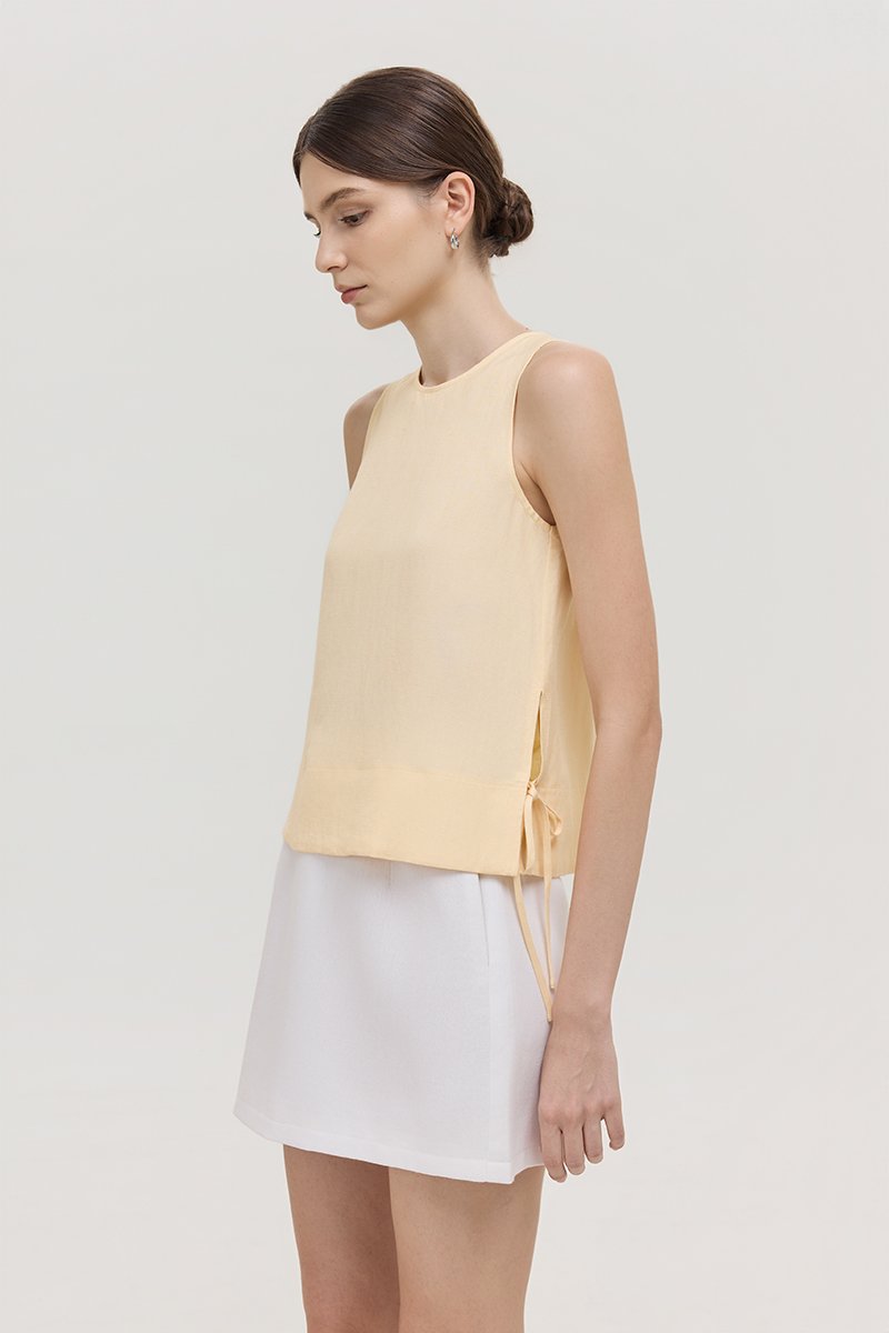 MARLOW SIDE TIE LINEN TOP