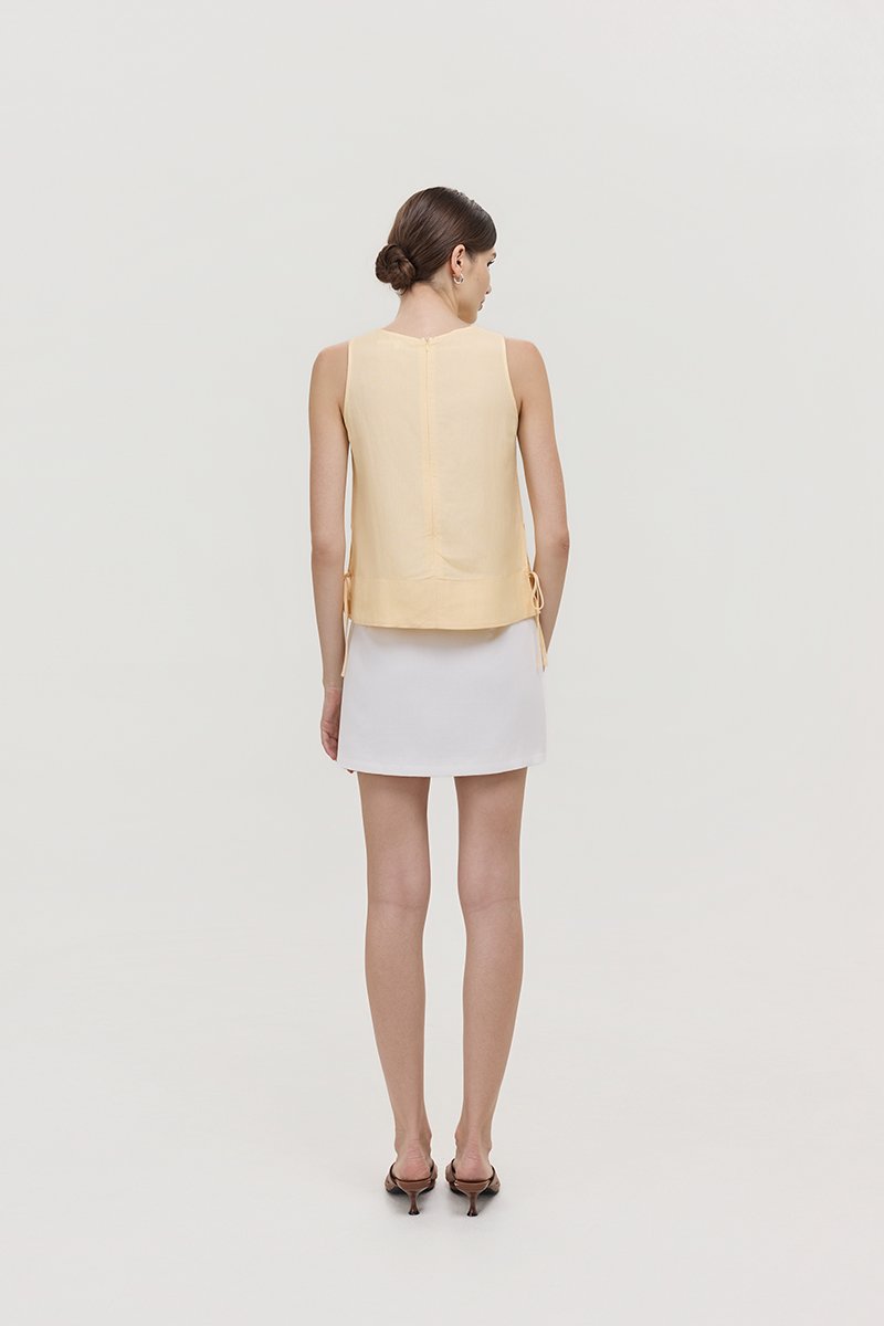 MARLOW SIDE TIE LINEN TOP