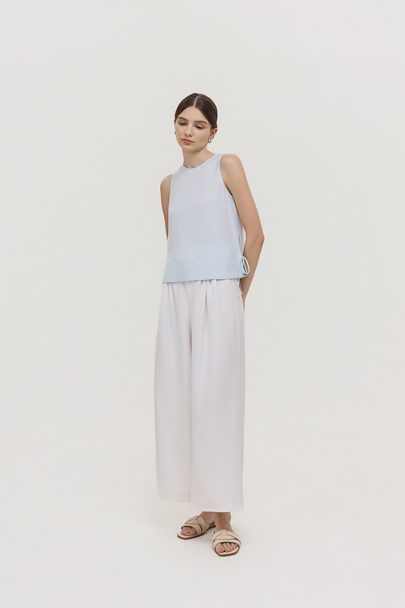 MARLOW SIDE TIE LINEN TOP