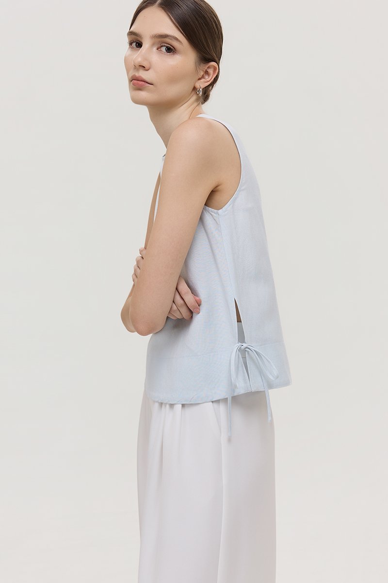 MARLOW SIDE TIE LINEN TOP