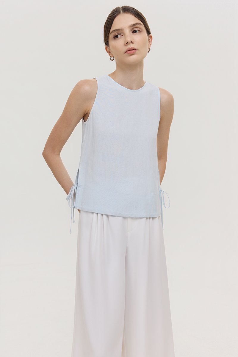 MARLOW SIDE TIE LINEN TOP