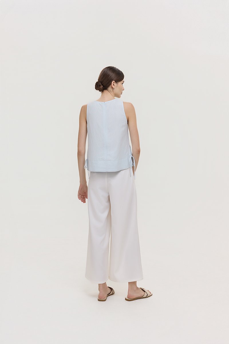 MARLOW SIDE TIE LINEN TOP