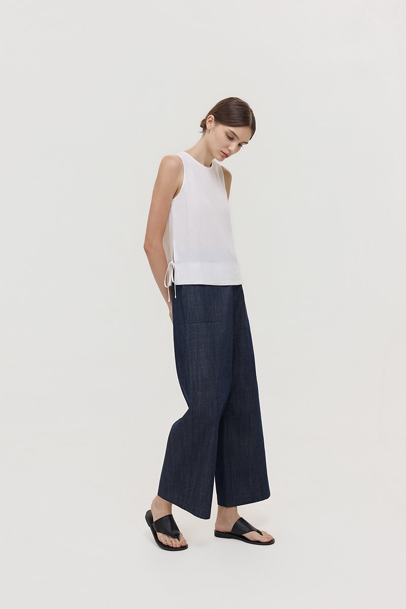 MARLOW SIDE TIE LINEN TOP