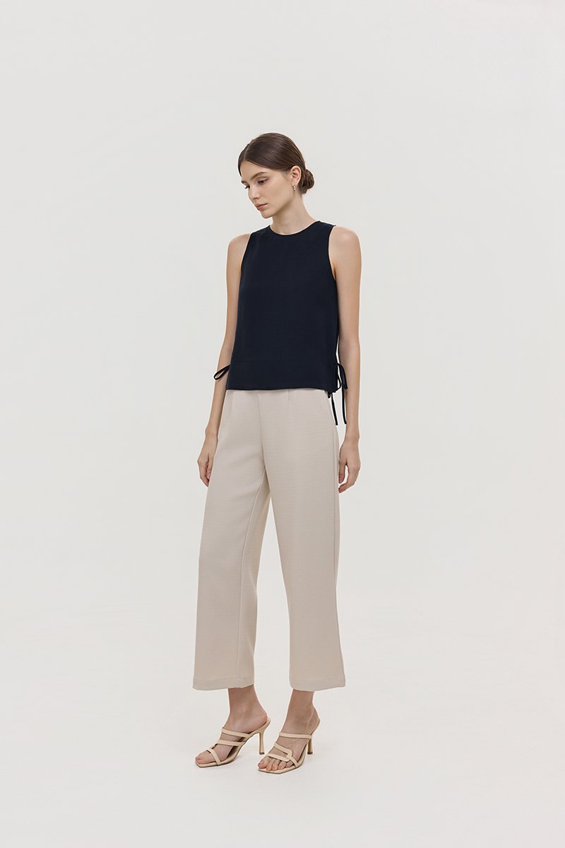 MARLOW SIDE TIE LINEN TOP
