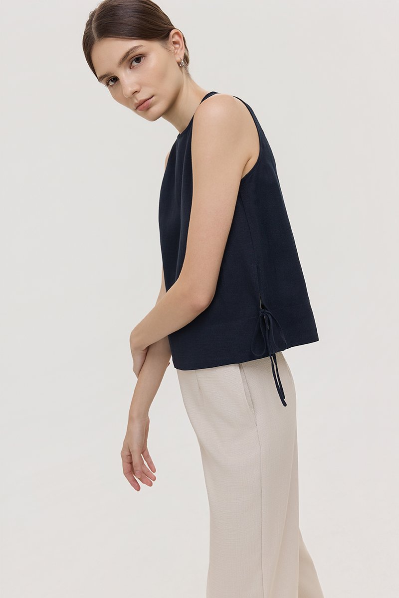 MARLOW SIDE TIE LINEN TOP