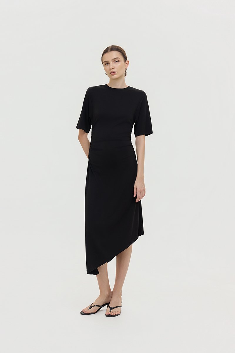 OLESYA RUCHED WAIST TEE DRESS