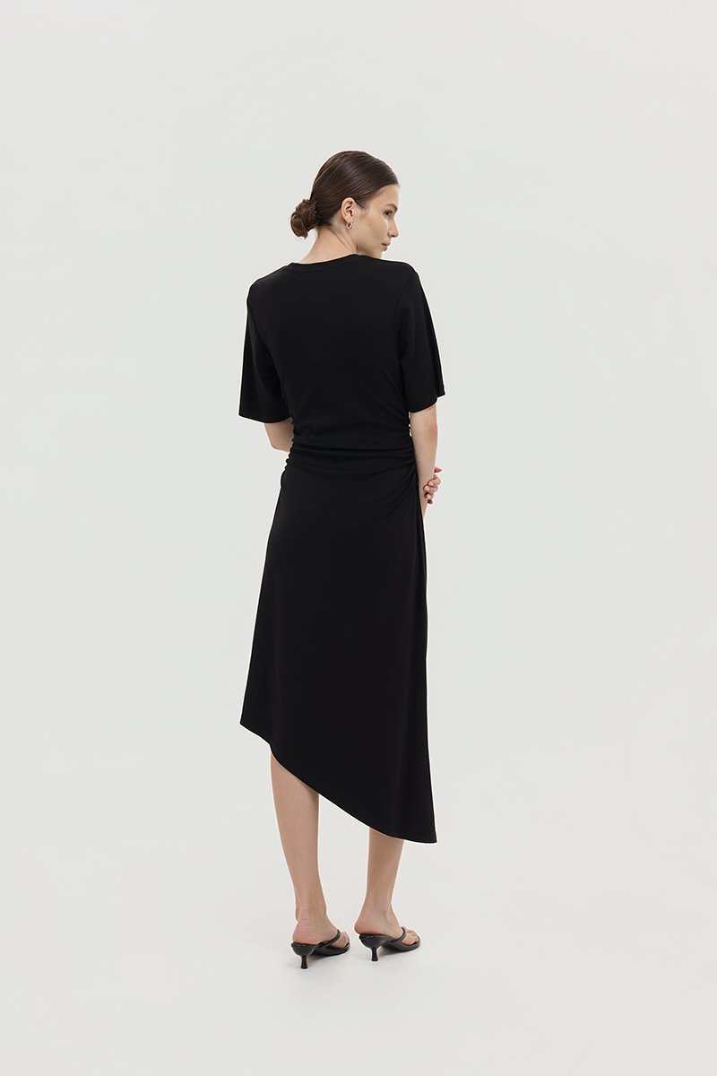 OLESYA RUCHED WAIST TEE DRESS