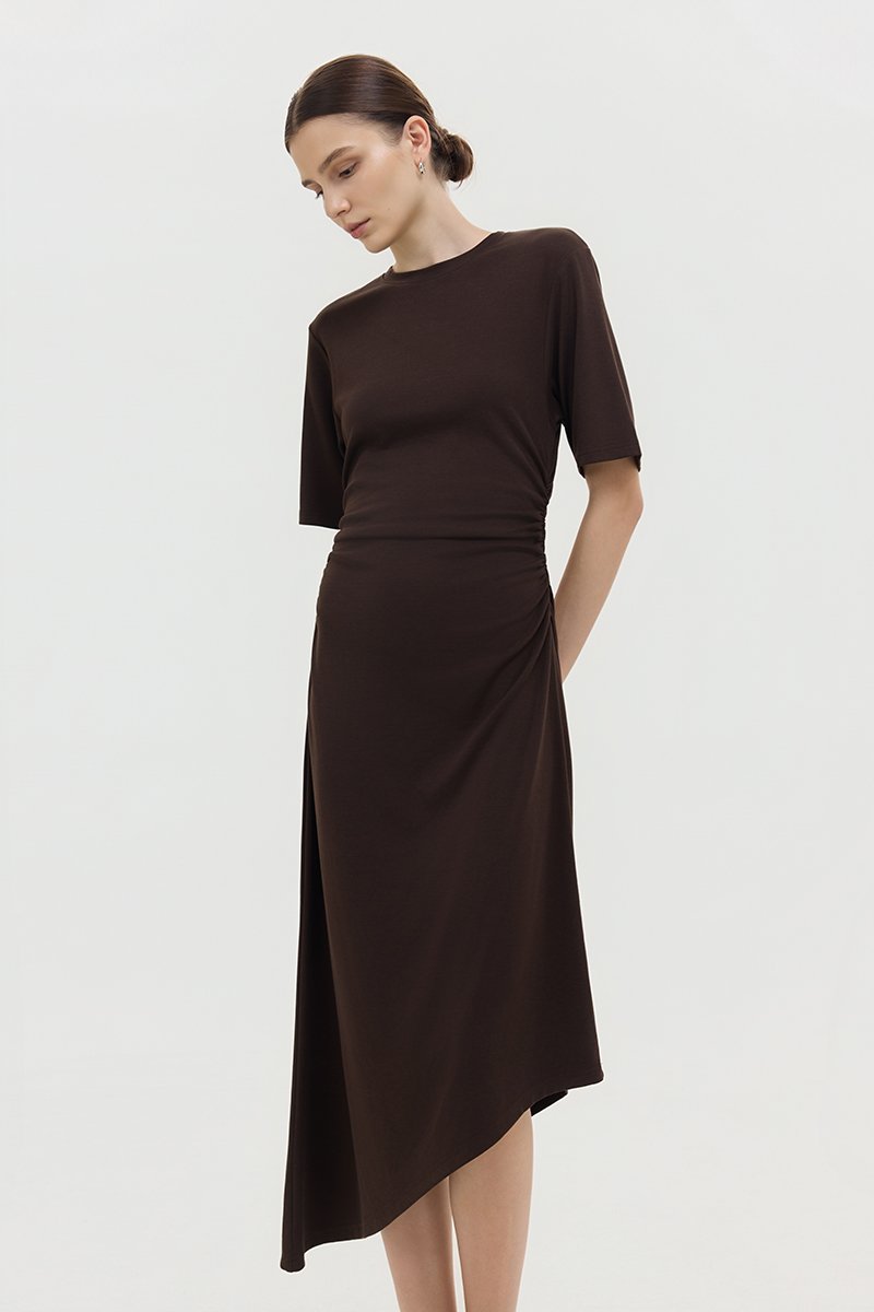 OLESYA RUCHED WAIST TEE DRESS