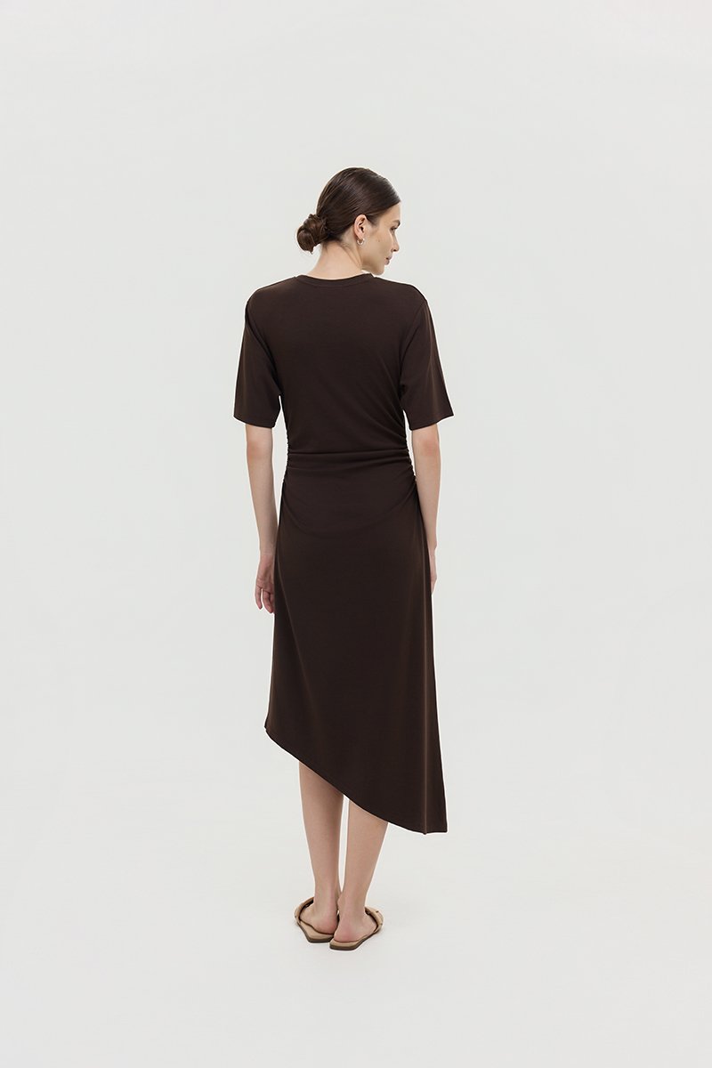 OLESYA RUCHED WAIST TEE DRESS