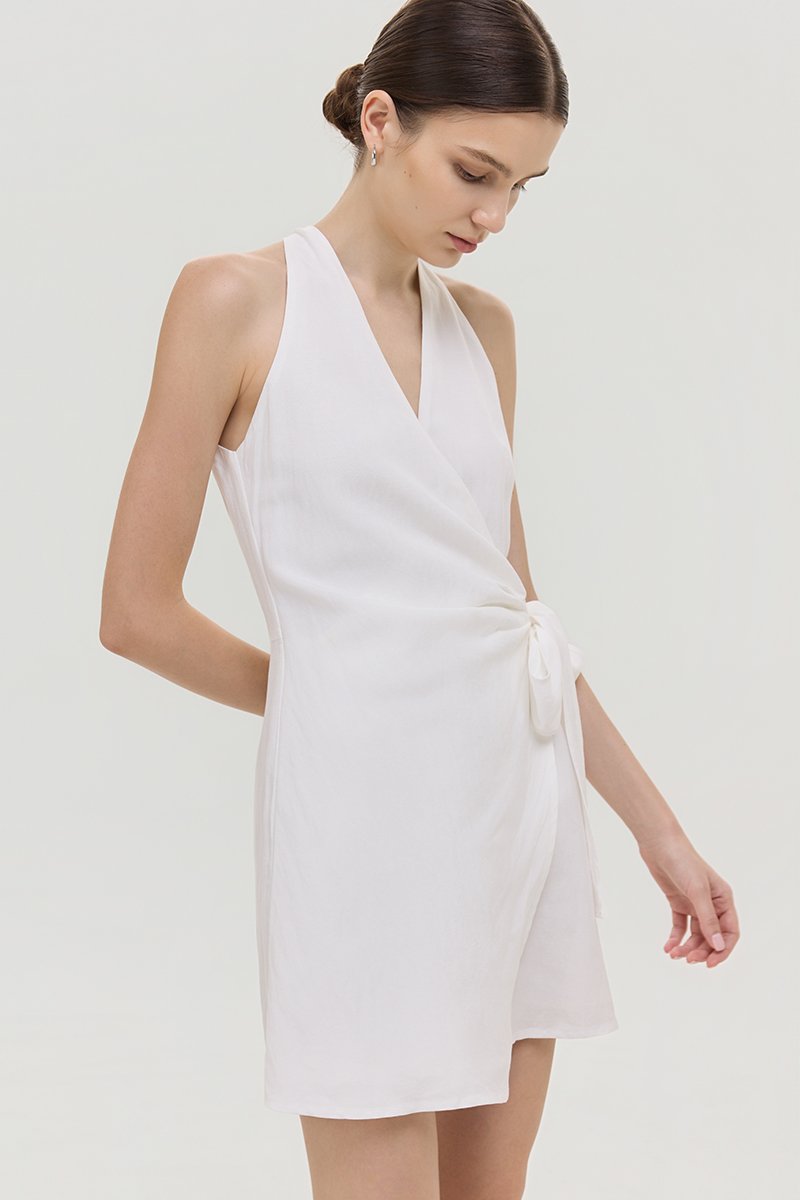 KARLYN LINEN WRAP ROMPER