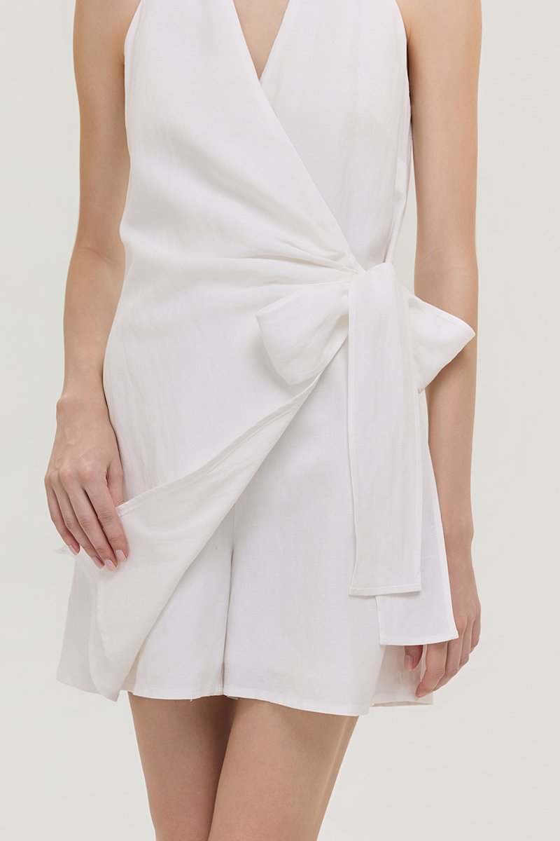 KARLYN LINEN WRAP ROMPER