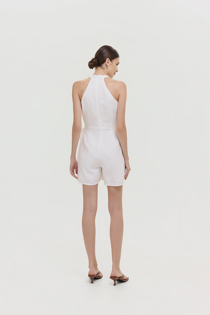 KARLYN LINEN WRAP ROMPER