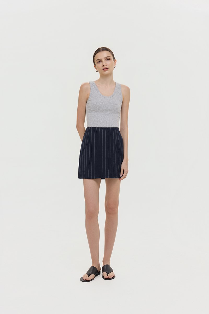 KYRA STRIPE LINEN SKORTS