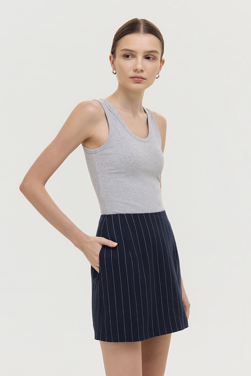 KYRA STRIPE LINEN SKORTS