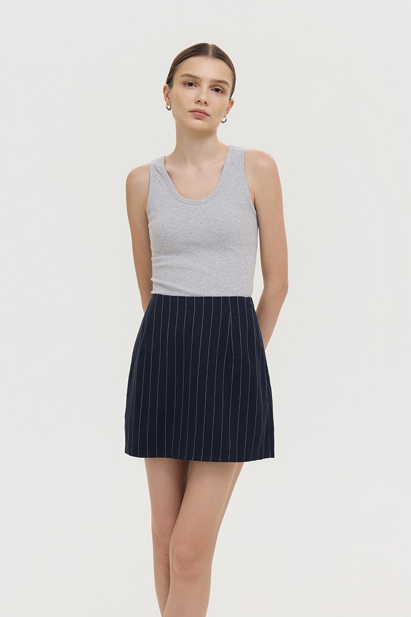 KYRA STRIPE LINEN SKORTS
