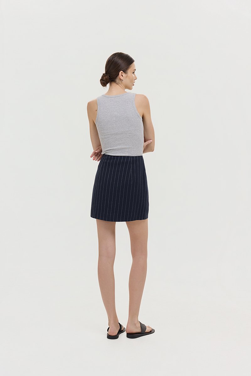 KYRA STRIPE LINEN SKORTS