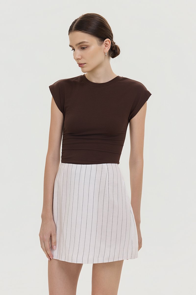 KYRA STRIPE LINEN SKORTS