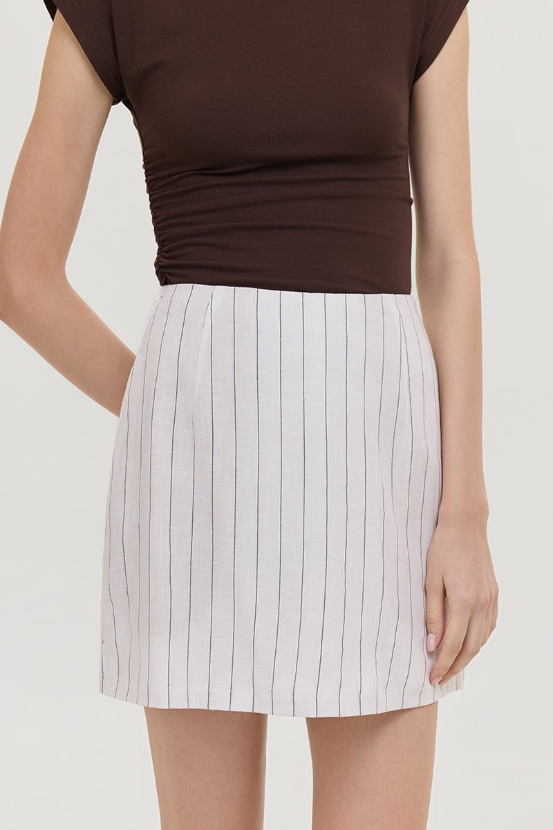 KYRA STRIPE LINEN SKORTS