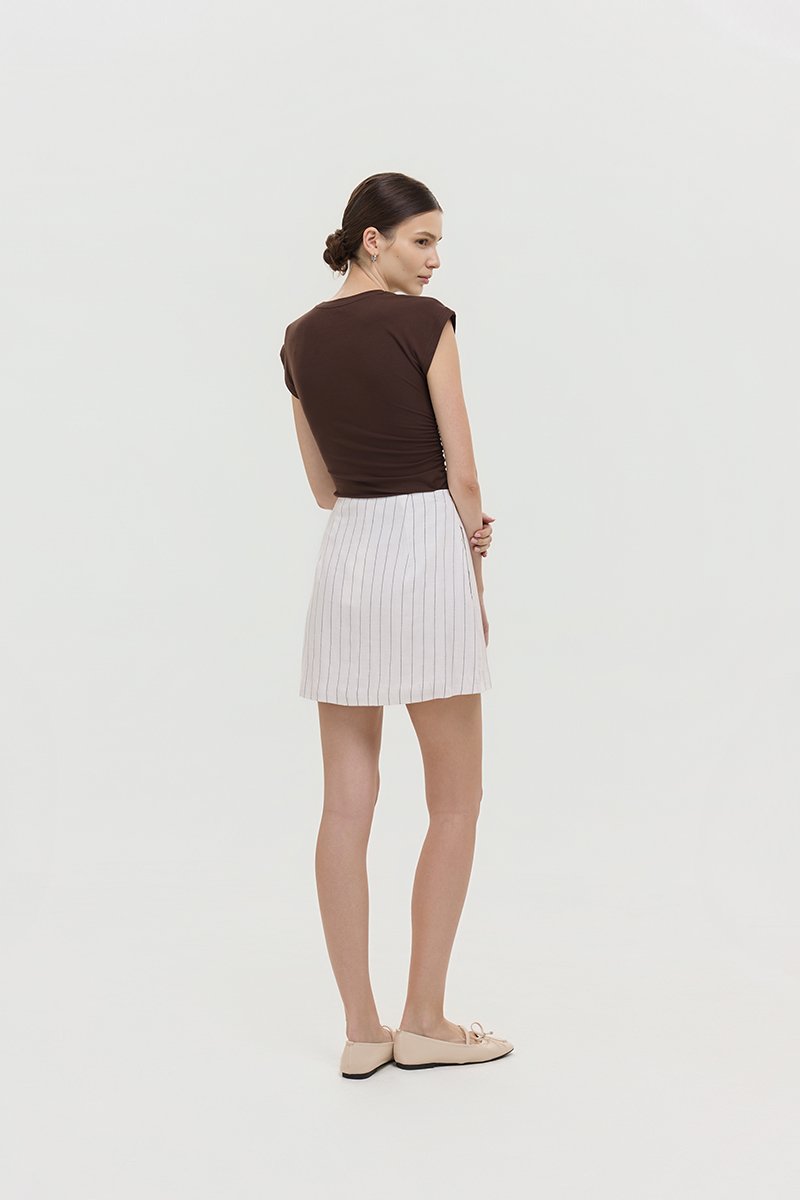 KYRA STRIPE LINEN SKORTS