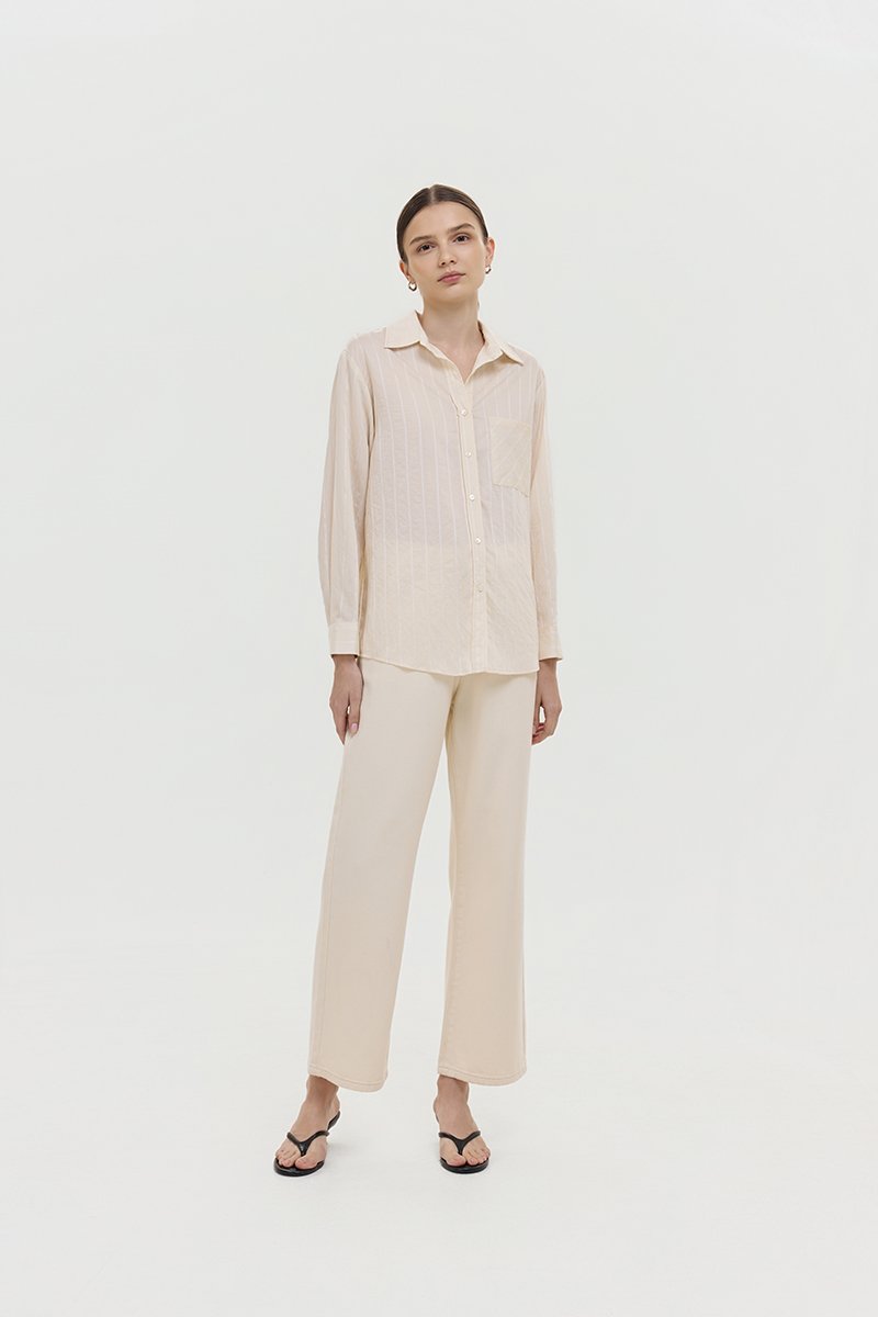 ZELDA OVERSIZED STRIPED POCKET SHIRT