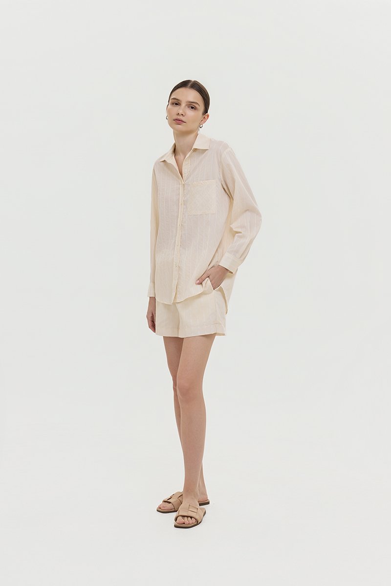 ZELDA OVERSIZED STRIPED POCKET SHIRT