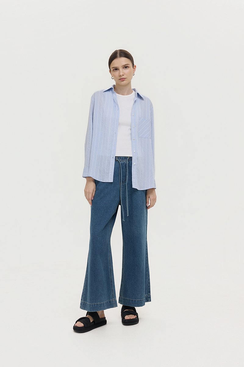 ZELDA OVERSIZED STRIPED POCKET SHIRT