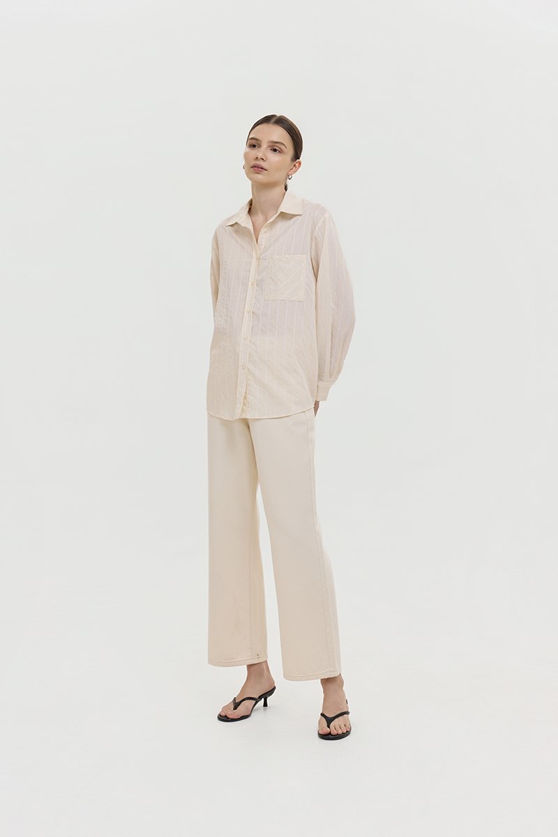ZELDA OVERSIZED STRIPED POCKET SHIRT