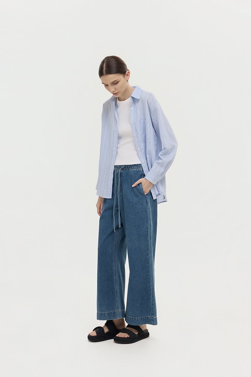 ZELDA OVERSIZED STRIPED POCKET SHIRT