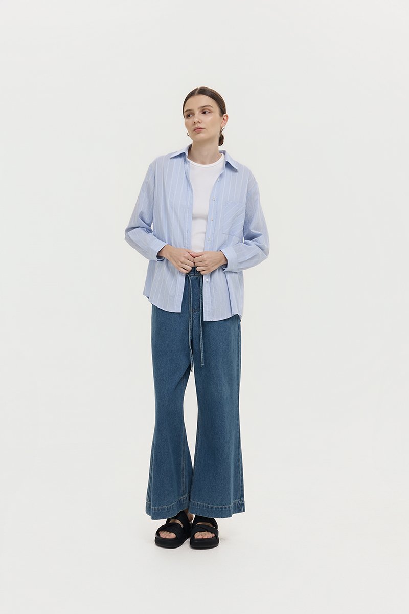 ZELDA OVERSIZED STRIPED POCKET SHIRT