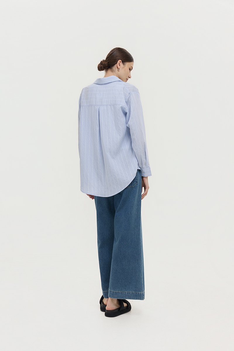 ZELDA OVERSIZED STRIPED POCKET SHIRT