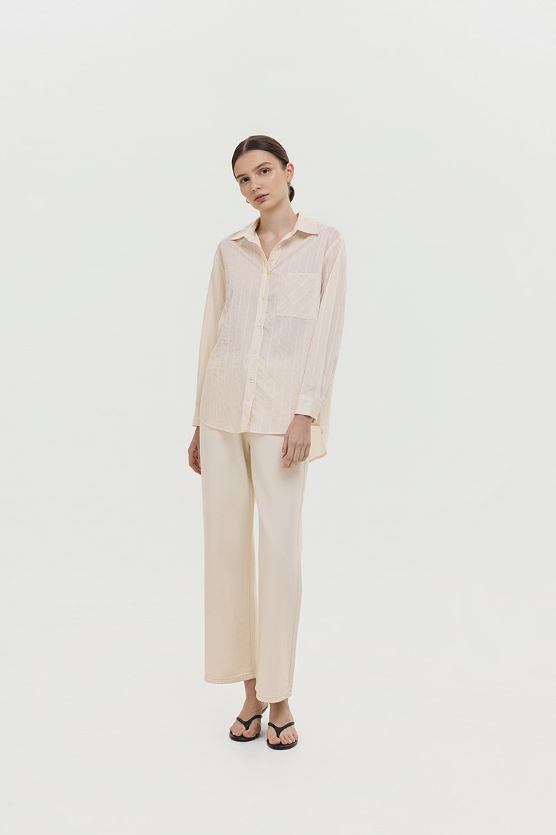ZELDA OVERSIZED STRIPED POCKET SHIRT