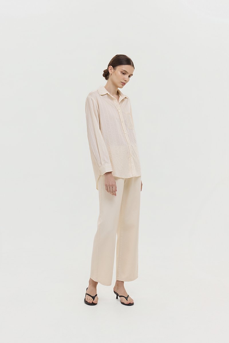ZELDA OVERSIZED STRIPED POCKET SHIRT