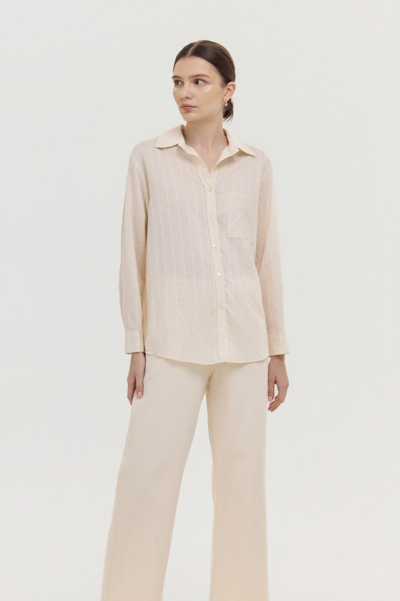 ZELDA OVERSIZED STRIPED POCKET SHIRT