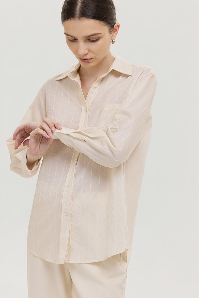 ZELDA OVERSIZED STRIPED POCKET SHIRT