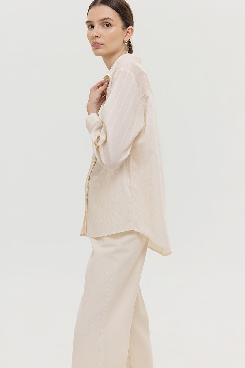 ZELDA OVERSIZED STRIPED POCKET SHIRT