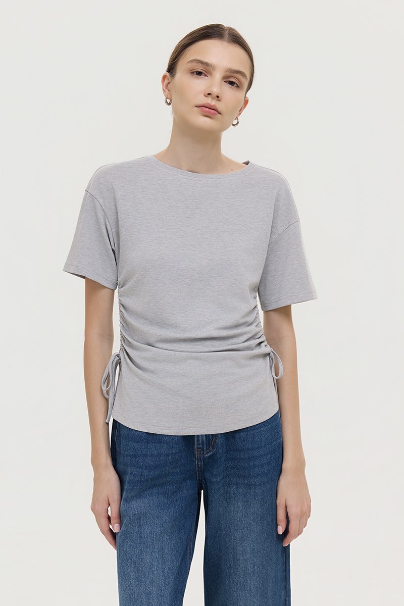 IZZY SIDE RUCHED TEE
