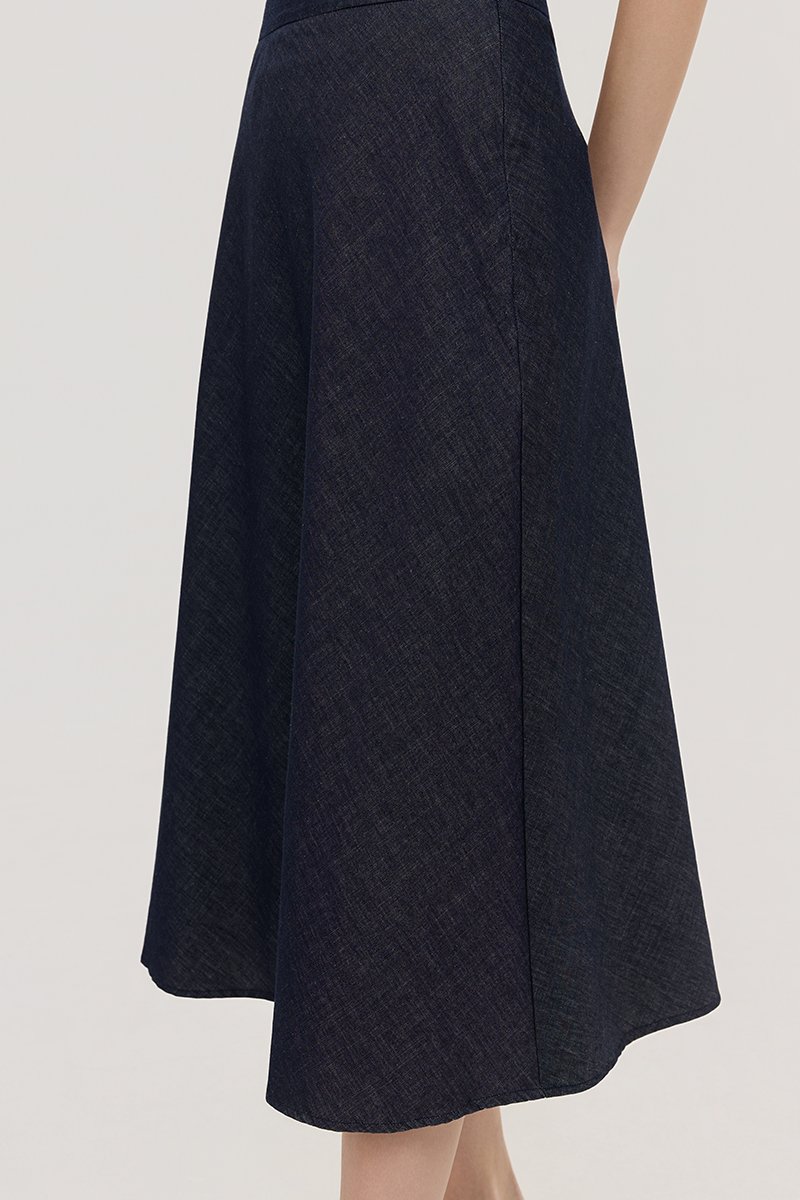 JUSTINA DENIM BIAS SKIRT