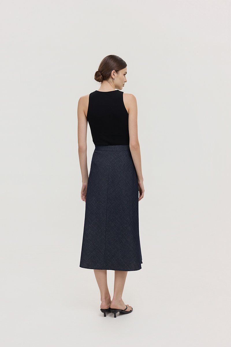 JUSTINA DENIM BIAS SKIRT