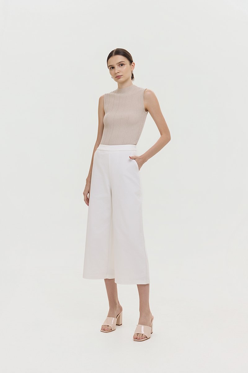 RYLAND HIGHWAIST CROPPED WIDE LEG CULOTTES