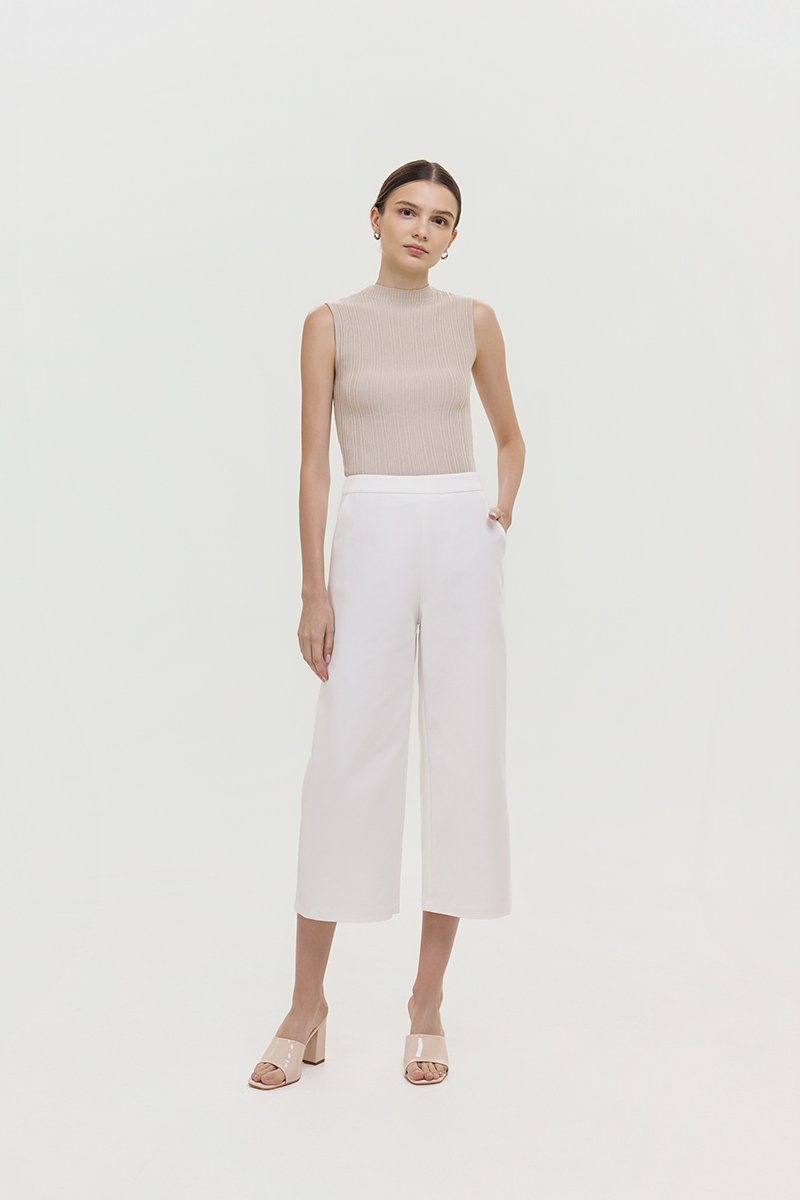 RYLAND HIGHWAIST CROPPED WIDE LEG CULOTTES