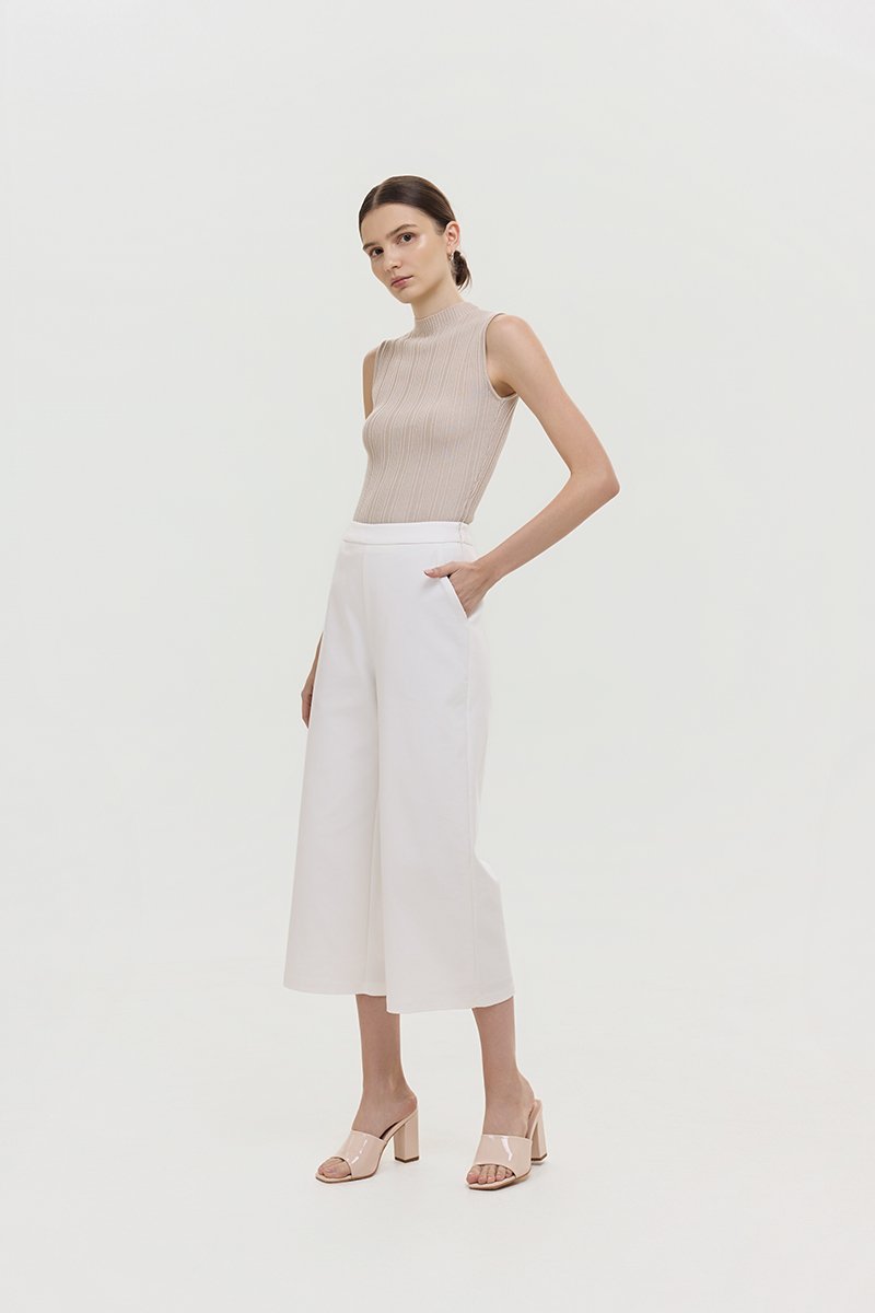 RYLAND HIGHWAIST CROPPED WIDE LEG CULOTTES