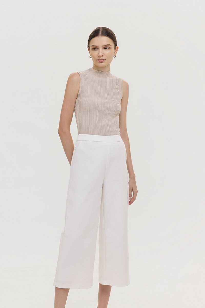 RYLAND HIGHWAIST CROPPED WIDE LEG CULOTTES