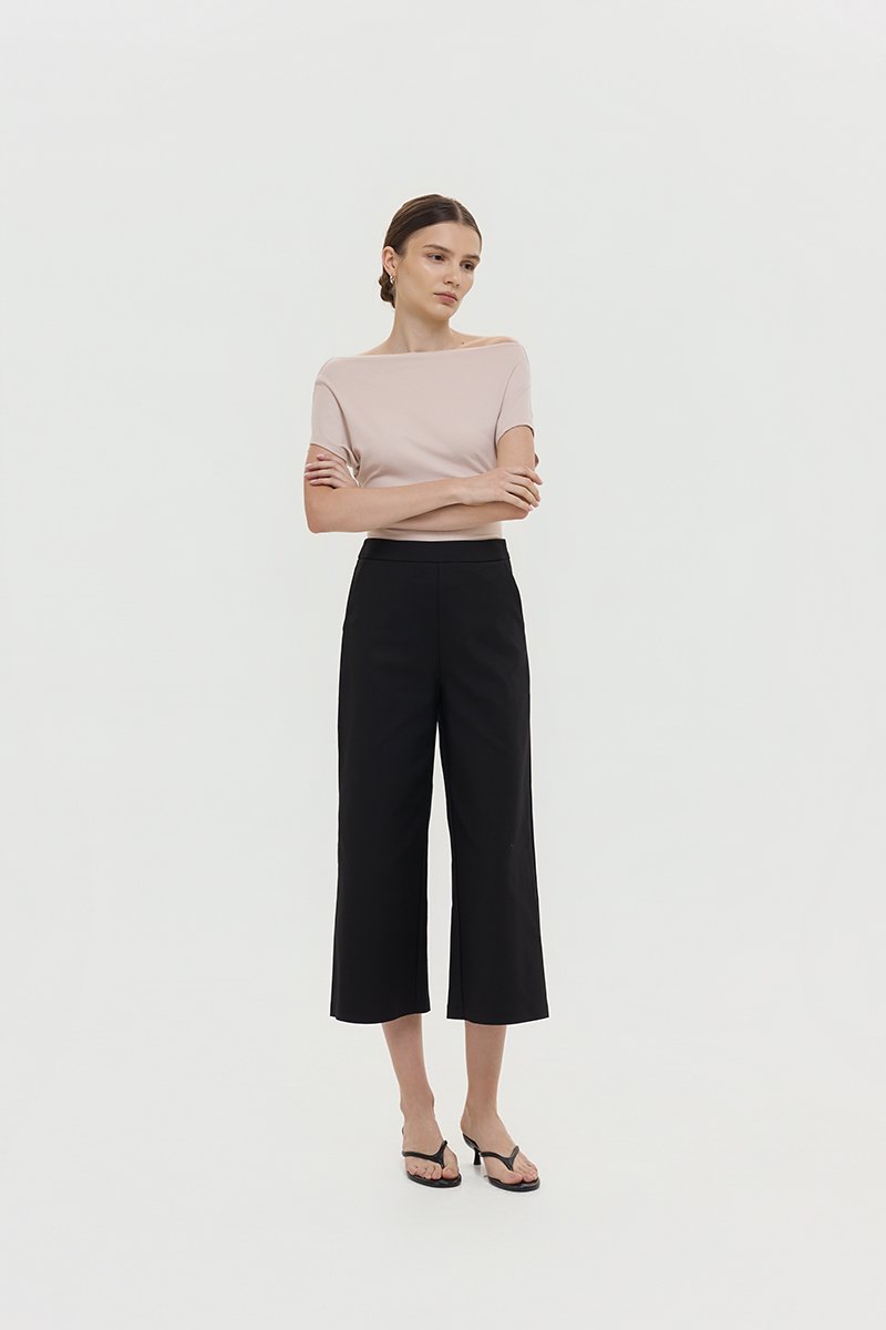 RYLAND HIGHWAIST CROPPED WIDE LEG CULOTTES