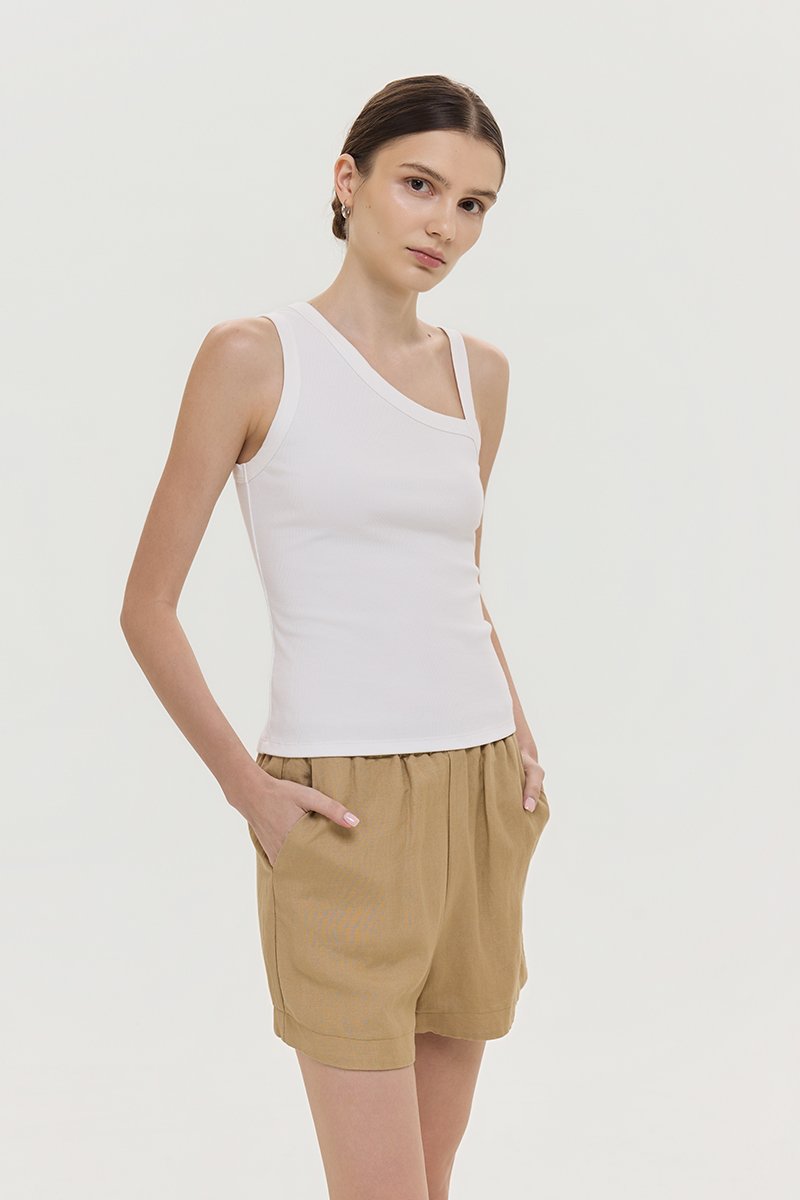 KYLEE TOGA ASYMMETRICAL RIBBED TOP