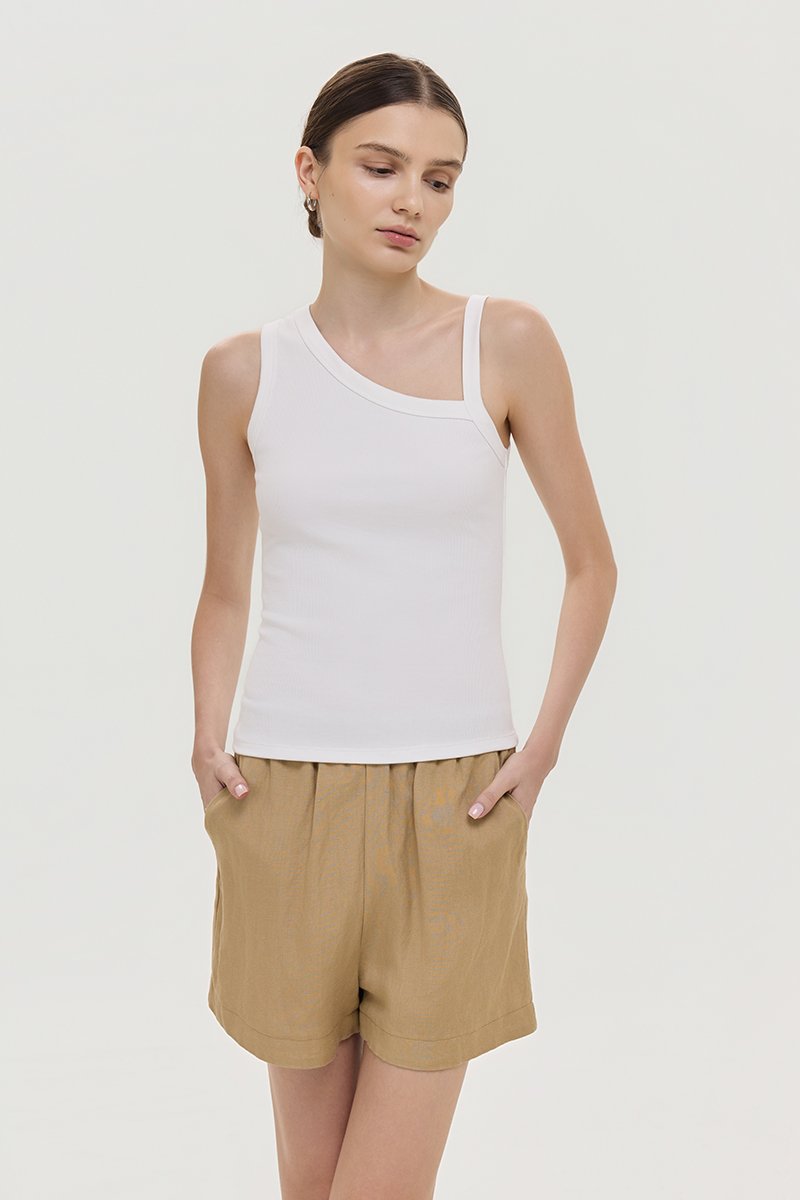 KYLEE TOGA ASYMMETRICAL RIBBED TOP